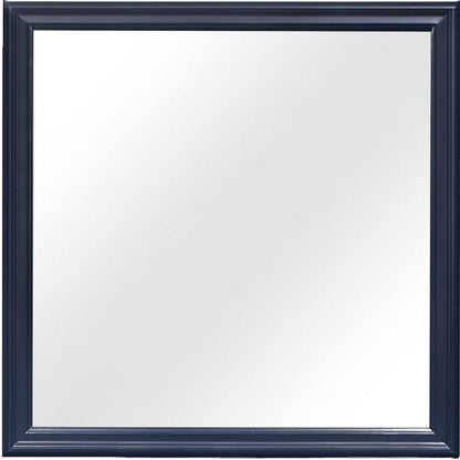 38" Blue Square Wood Framed Accent Mirror HomeRoots