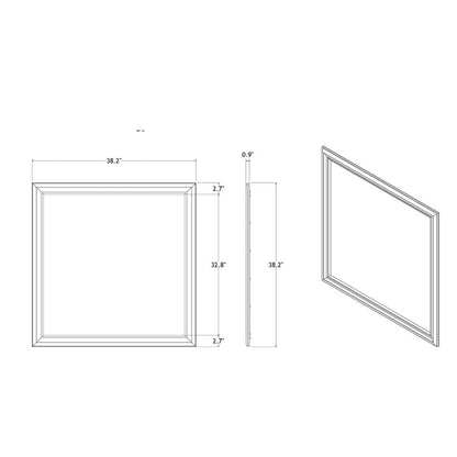 38" Blue Square Wood Framed Accent Mirror HomeRoots