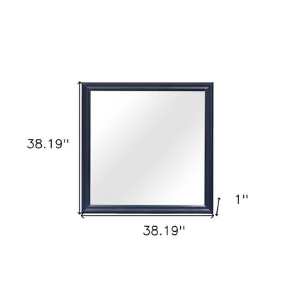 38" Blue Square Wood Framed Accent Mirror HomeRoots