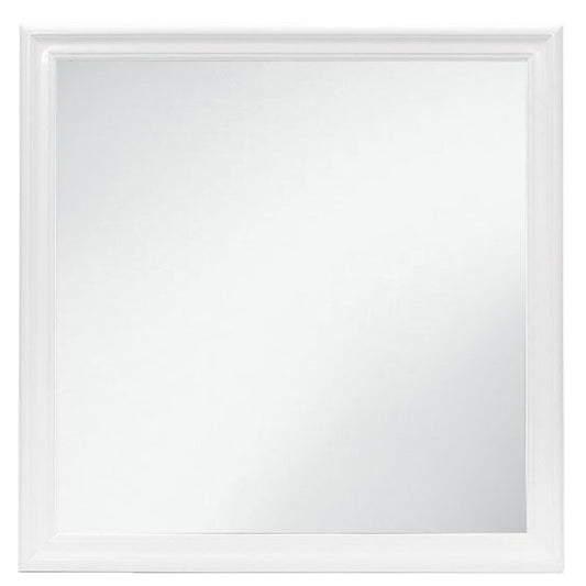 38" White Square Wood Framed Accent Mirror HomeRoots