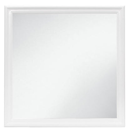 38" White Square Wood Framed Accent Mirror HomeRoots