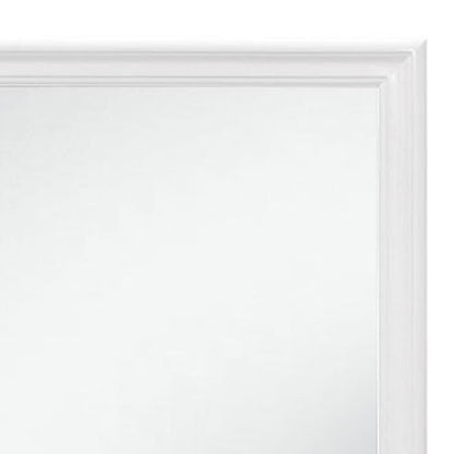 38" White Square Wood Framed Accent Mirror HomeRoots