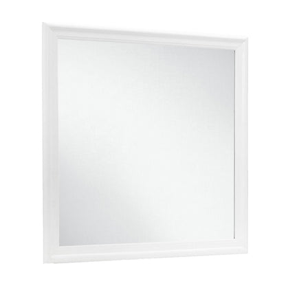 38" White Square Wood Framed Accent Mirror HomeRoots