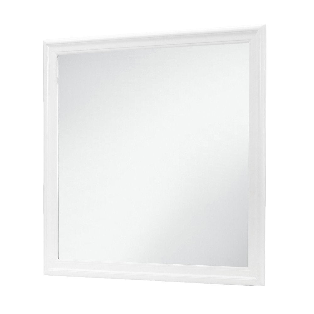 38" White Square Wood Framed Accent Mirror — view 8