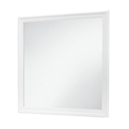 38" White Square Wood Framed Accent Mirror HomeRoots