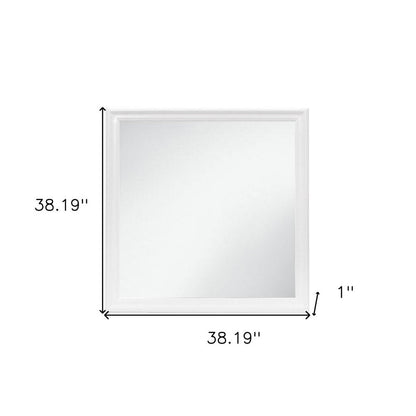 38" White Square Wood Framed Accent Mirror HomeRoots