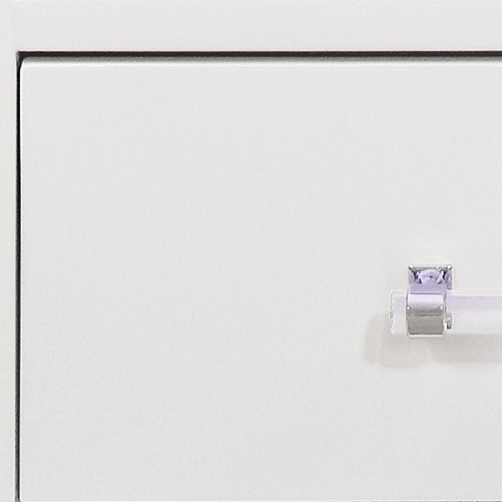 24" White Wood Lighted Two Drawer Nightstand — view 3