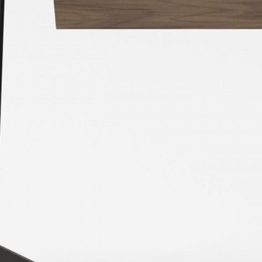 55" Walnut And Black Glass Rectangular Writing Desk HomeRoots