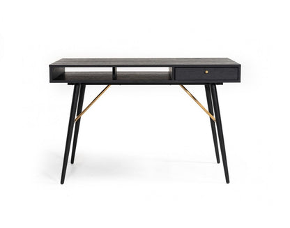 46" Black and Gold Writing Desk HomeRoots