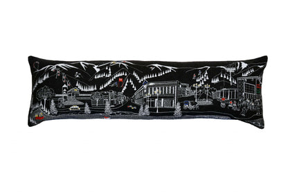 46" Black Aspen Nighttime Skyline Lumbar Decorative Pillow FurniFindUSA