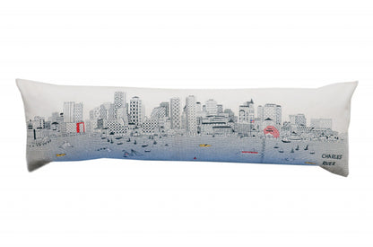 46" White Boston Daylight Skyline Lumbar Decorative Pillow FurniFindUSA