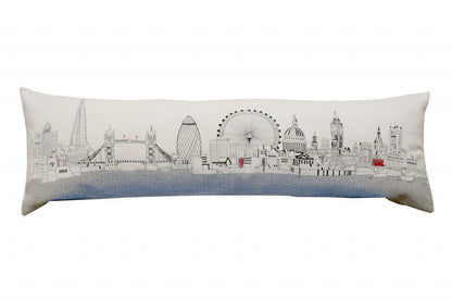 46" White London Daylight Skyline Lumbar Decorative Pillow FurniFindUSA