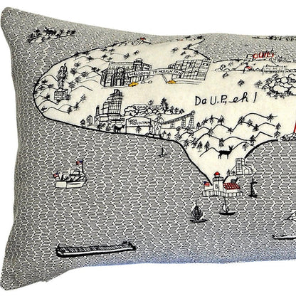 46" White Michigan Daylight Skyline Lumbar Decorative Pillow FurniFindUSA