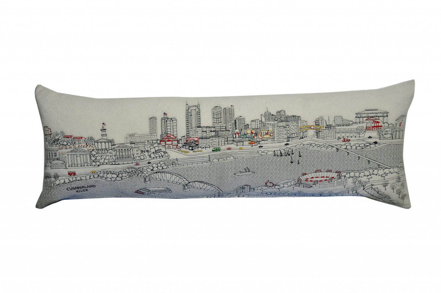 46" White Nashville Daylight Skyline Lumbar Decorative Pillow FurniFindUSA