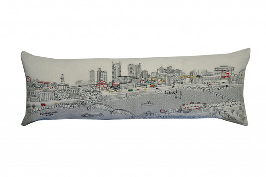 46" White Nashville Daylight Skyline Lumbar Decorative Pillow FurniFindUSA