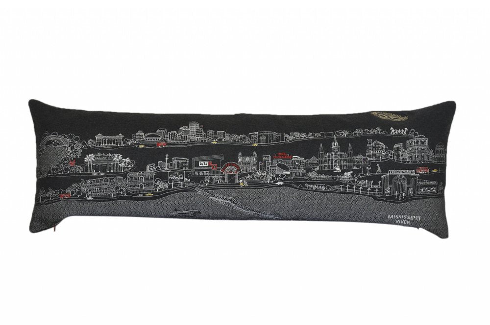 14" X 46" Cream New Orleans Daylight Skyline Lumbar Decorative Pillow — view 1