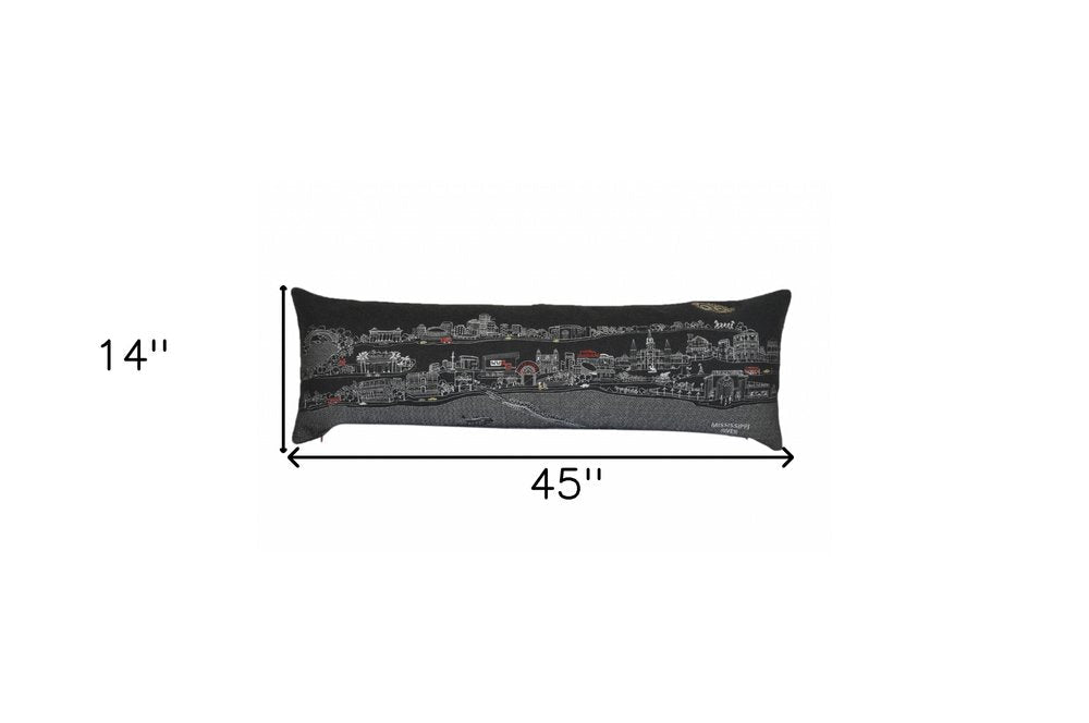 14" X 46" Cream New Orleans Daylight Skyline Lumbar Decorative Pillow HomeRoots