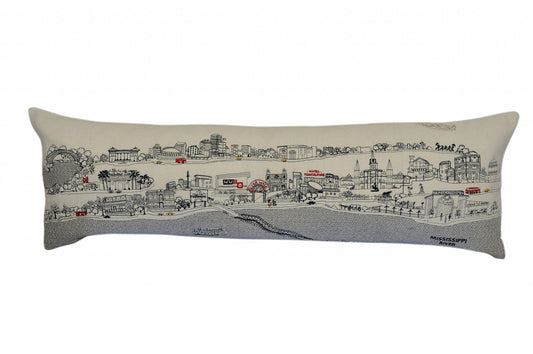 46" White New Orleans Daylight Skyline Lumbar Decorative Pillow FurniFindUSA