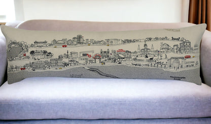 46" White New Orleans Daylight Skyline Lumbar Decorative Pillow FurniFindUSA
