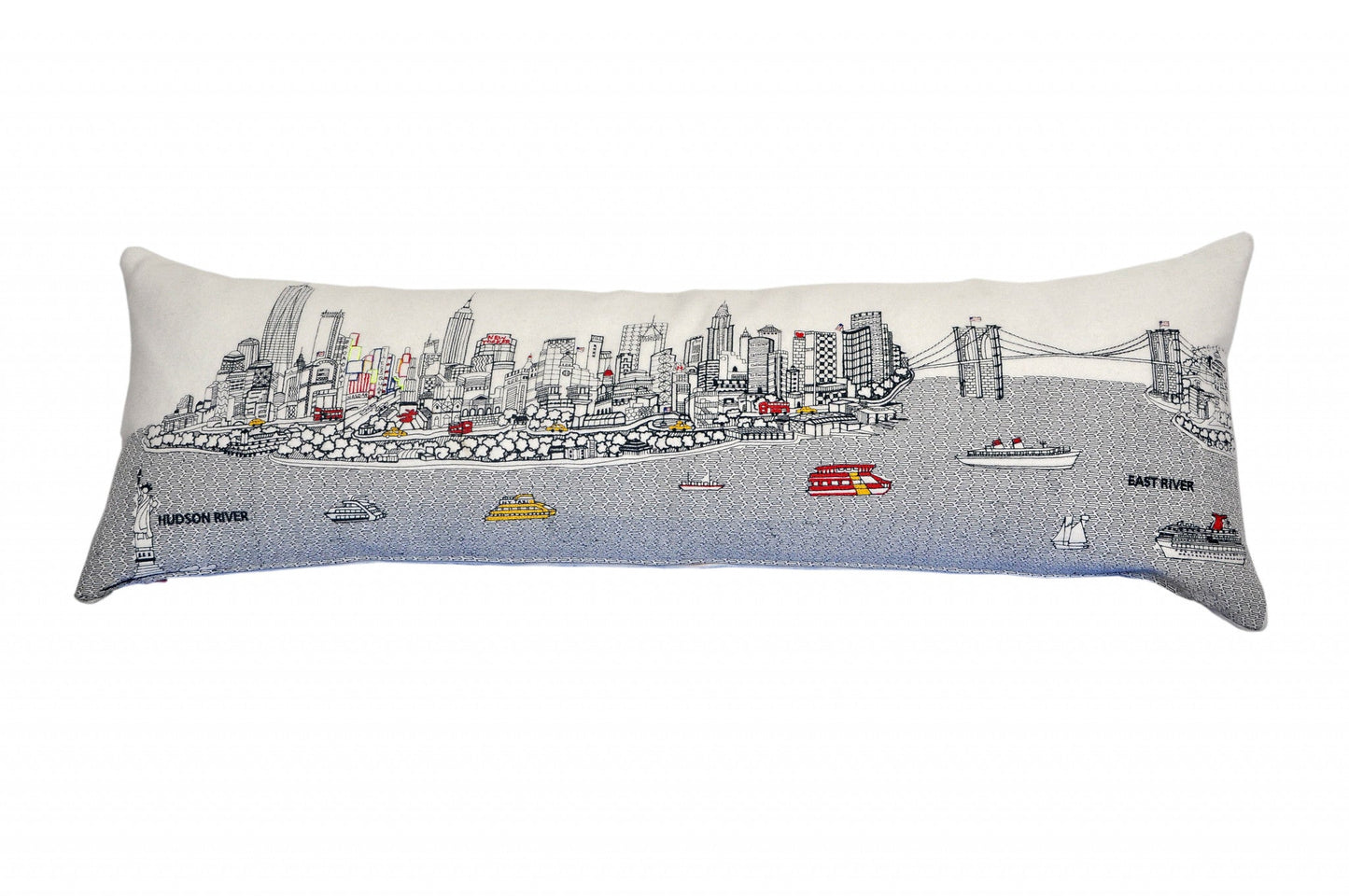 46" White NYC Daylight Skyline Lumbar Decorative Pillow FurniFindUSA