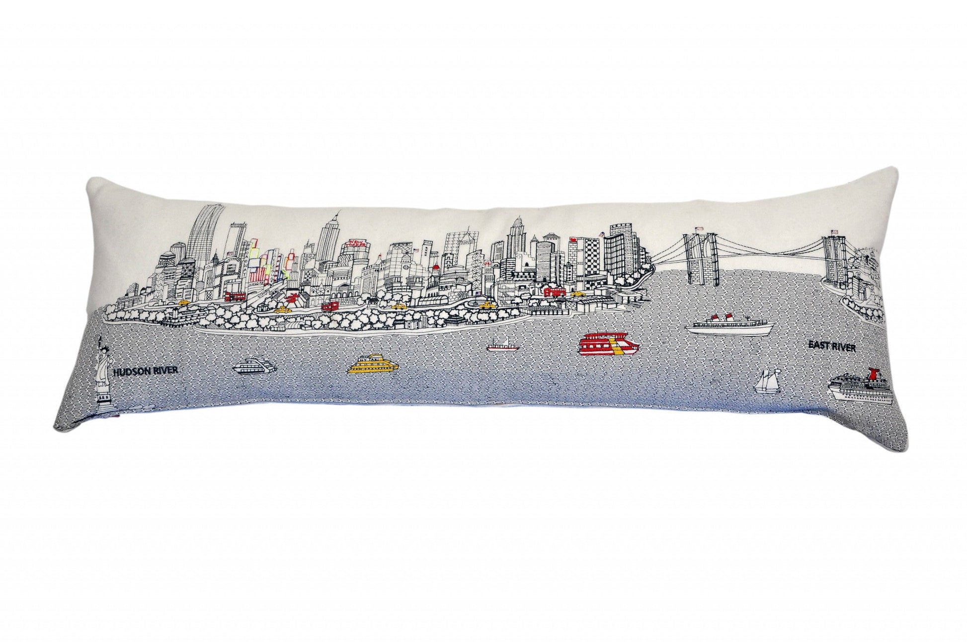 46" White NYC Daylight Skyline Lumbar Decorative Pillow FurniFindUSA