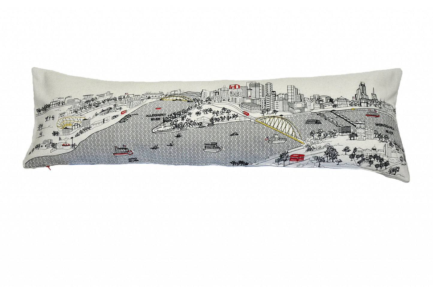 46" White Pittsburgh Daylight Skyline Lumbar Decorative Pillow FurniFindUSA