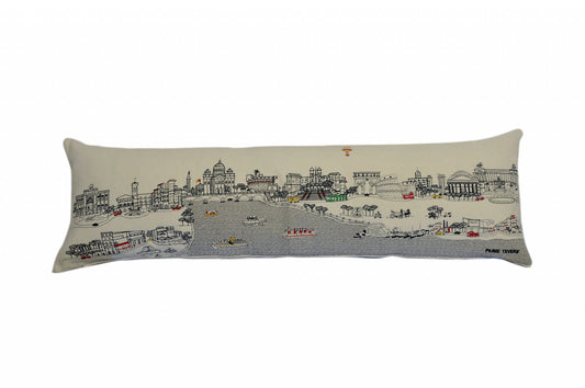 46" White Rome Daylight Skyline Lumbar Decorative Pillow FurniFindUSA