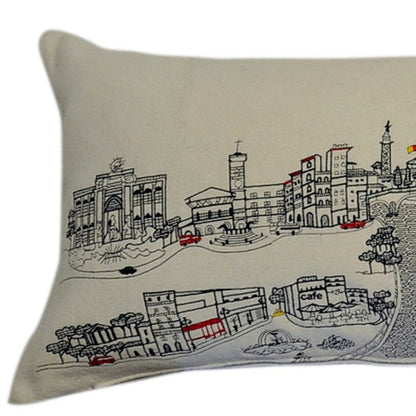 46" White Rome Daylight Skyline Lumbar Decorative Pillow FurniFindUSA