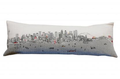 46" White Seattle Daylight Skyline Lumbar Decorative Pillow FurniFindUSA