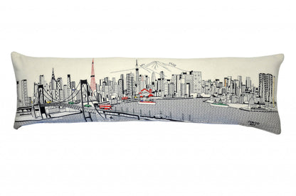 46" White Tokyo Daylight Skyline Lumbar Decorative Pillow FurniFindUSA