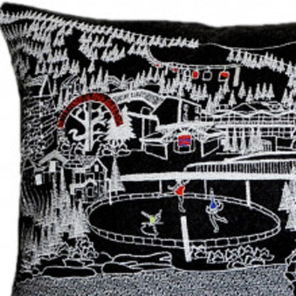46" Black Vail Nighttime Skyline Lumbar Decorative Pillow FurniFindUSA