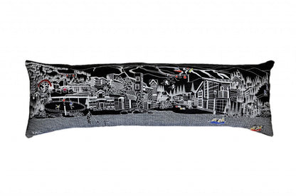 46" Black Vail Nighttime Skyline Lumbar Decorative Pillow FurniFindUSA