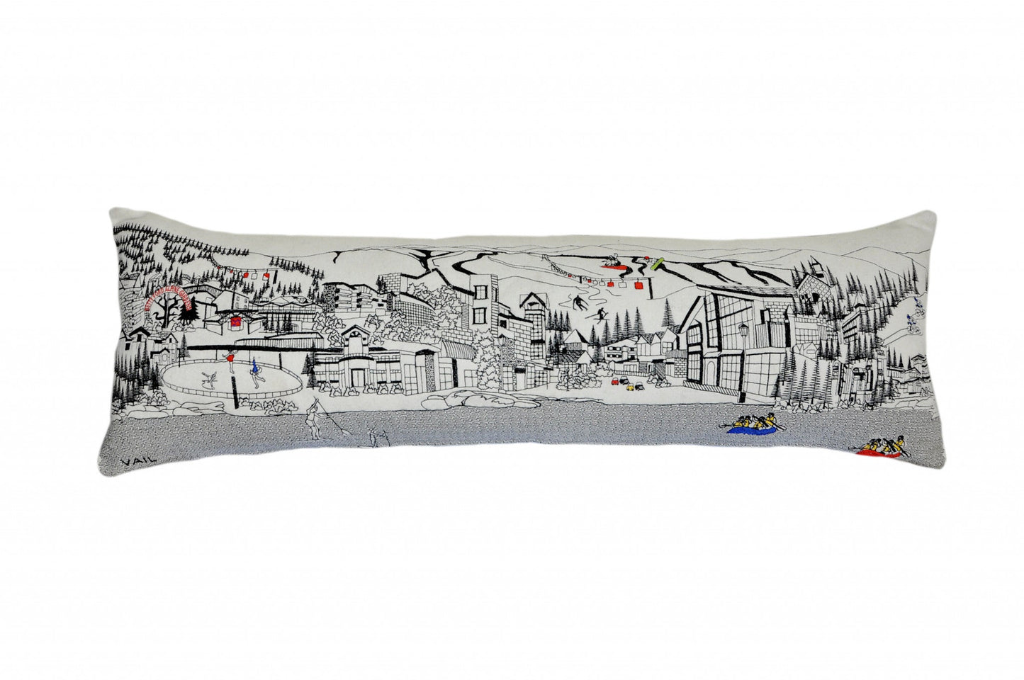 46" White Vail Daylight Skyline Lumbar Decorative Pillow FurniFindUSA