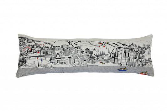 46" White Vail Daylight Skyline Lumbar Decorative Pillow FurniFindUSA