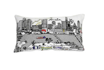 25" White Austin Daylight Skyline Lumbar Decorative Pillow FurniFindUSA
