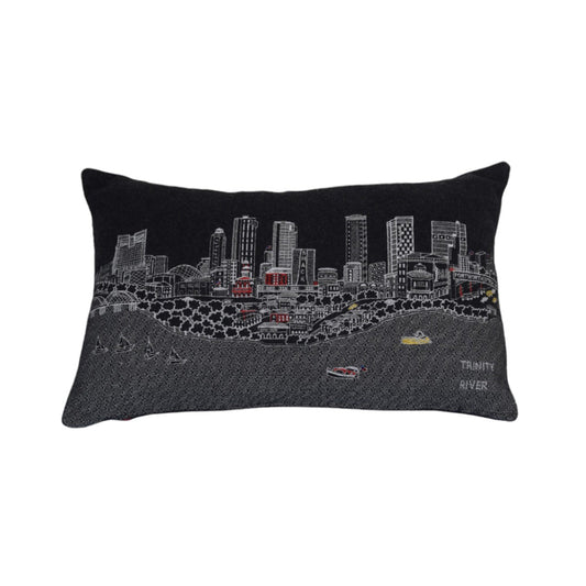 14" X 24" Black and White Hometown Pride Wool Lumbar Throw Pillow FurniFindUSA