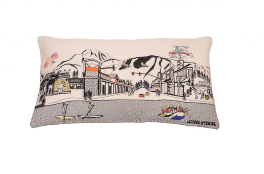 25" White Jackson Daylight Skyline Lumbar Decorative Pillow FurniFindUSA