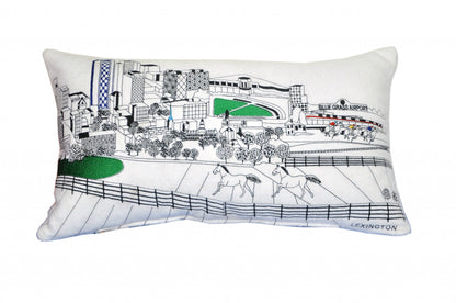 25" White Lexington Daylight Skyline Lumbar Decorative Pillow FurniFindUSA