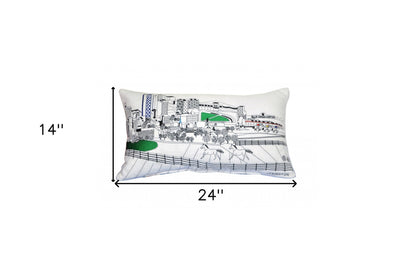 25" White Lexington Daylight Skyline Lumbar Decorative Pillow FurniFindUSA