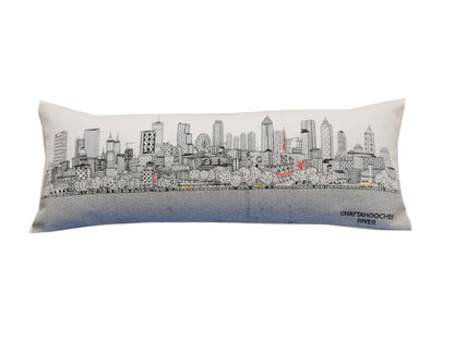 35" White Atlanta Daylight Skyline Lumbar Decorative Pillow FurniFindUSA