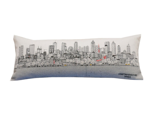 35" White Atlanta Daylight Skyline Lumbar Decorative Pillow FurniFindUSA