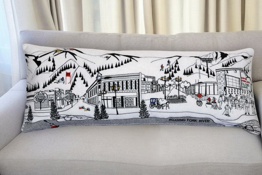 35" White Aspen Daylight Skyline Lumbar Decorative Pillow FurniFindUSA