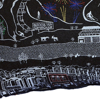 14" X 35" Dark Gray And White Breckenridge Nighttime Skyline Lumbar Decorative Pillow HomeRoots