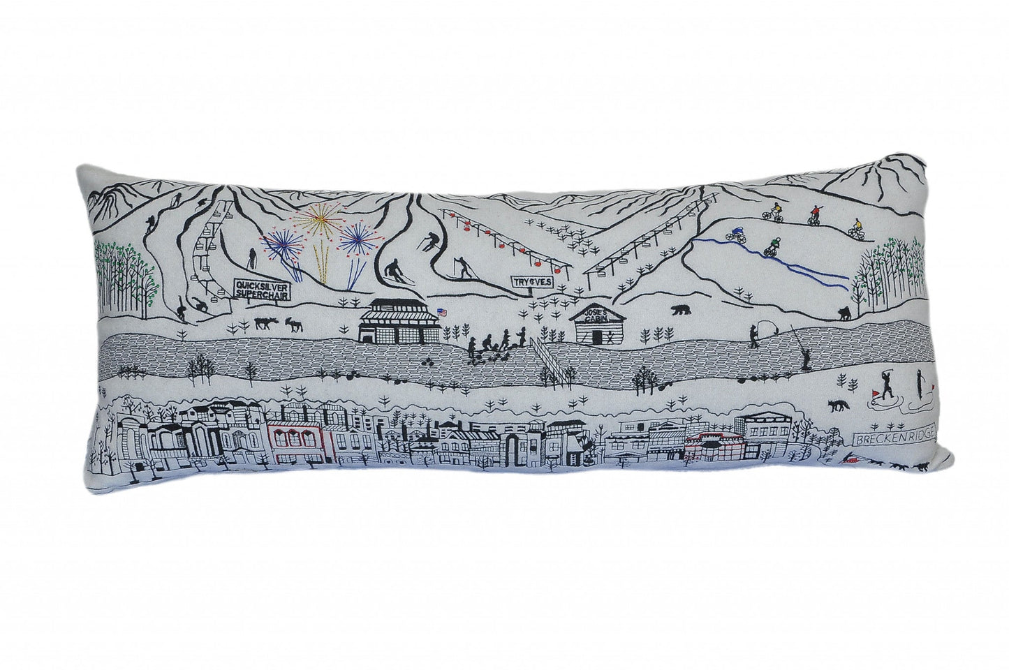 35" White Breckenridge Daylight Skyline Lumbar Decorative Pillow FurniFindUSA