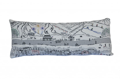 35" White Breckenridge Daylight Skyline Lumbar Decorative Pillow FurniFindUSA