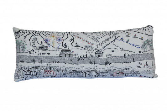 35" White Breckenridge Daylight Skyline Lumbar Decorative Pillow FurniFindUSA