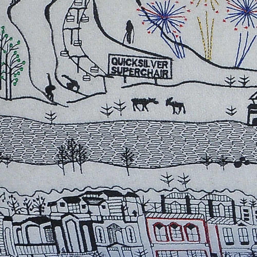 14" X 35" Dark Gray And White Breckenridge Nighttime Skyline Lumbar Decorative Pillow HomeRoots