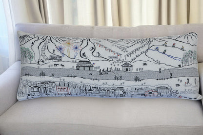 35" White Breckenridge Daylight Skyline Lumbar Decorative Pillow FurniFindUSA