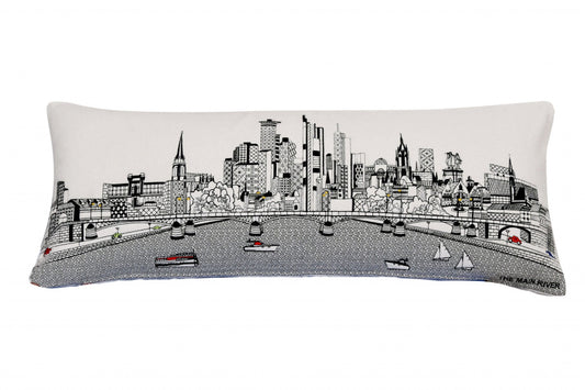 35" White Frankfurt Daylight Skyline Lumbar Decorative Pillow FurniFindUSA
