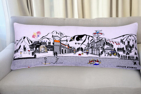 35" White Jackson Daylight Skyline Lumbar Decorative Pillow FurniFindUSA